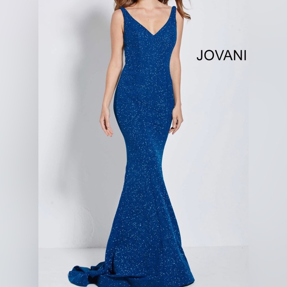 Jovani Royal Blue Glitter Prom Dress Jovani Royal Blue Glitter Prom Dress